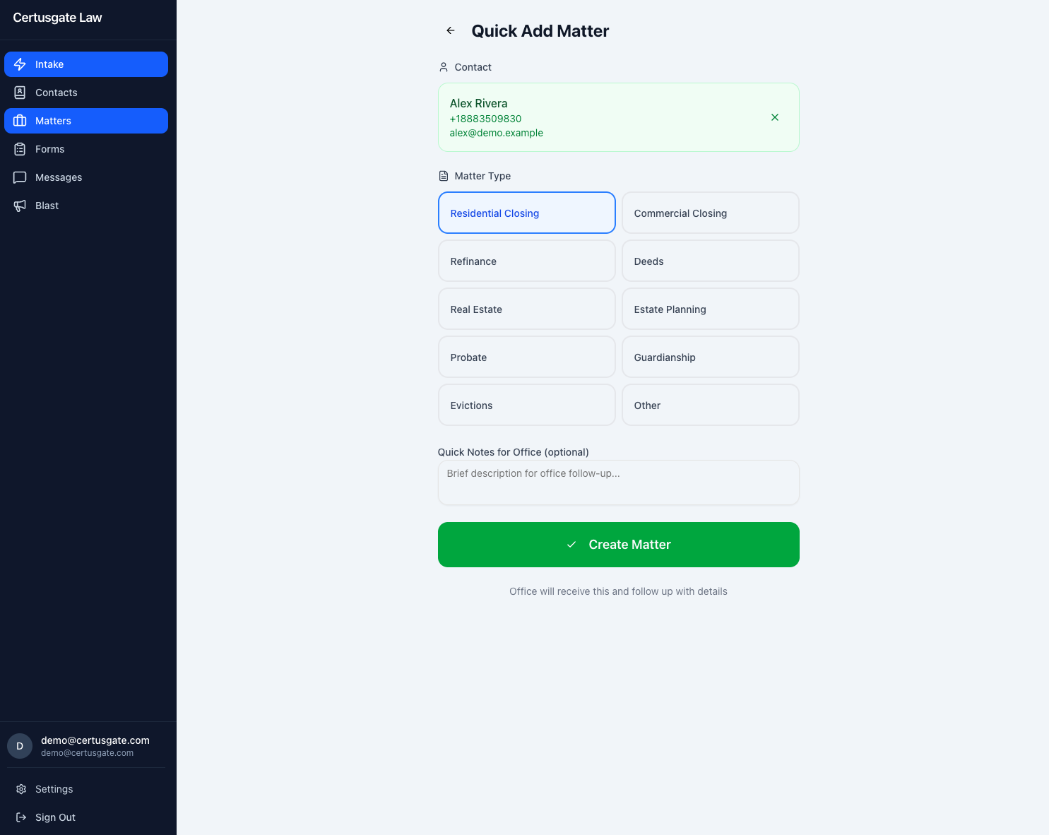 Structured Matter Types